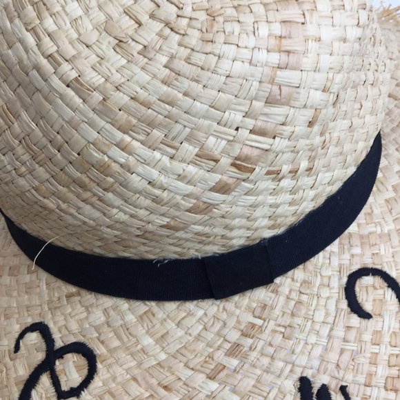 Straw hat summer vibes words floppy hat - Picture 5 of 6